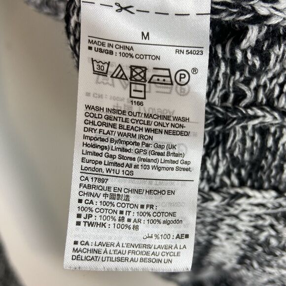 Gap Cable Knit Turtleneck Sweater Womens Black White Marled Size Large - Picture 4 of 5